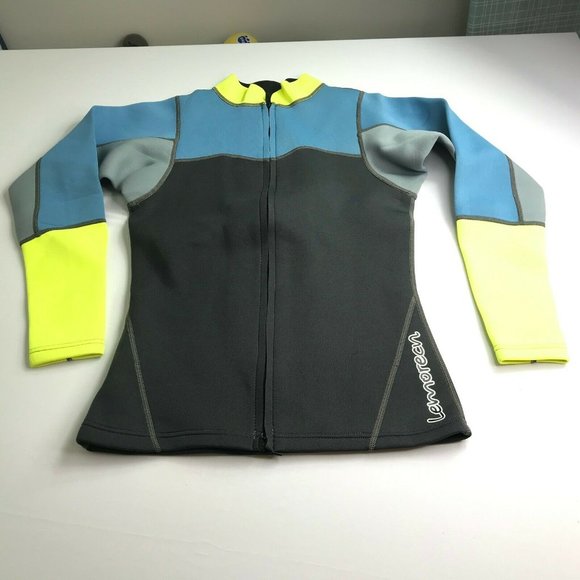 Scuba Jacket Neoprene Full Zipper Front Mock Neck - Picture 3 of 11